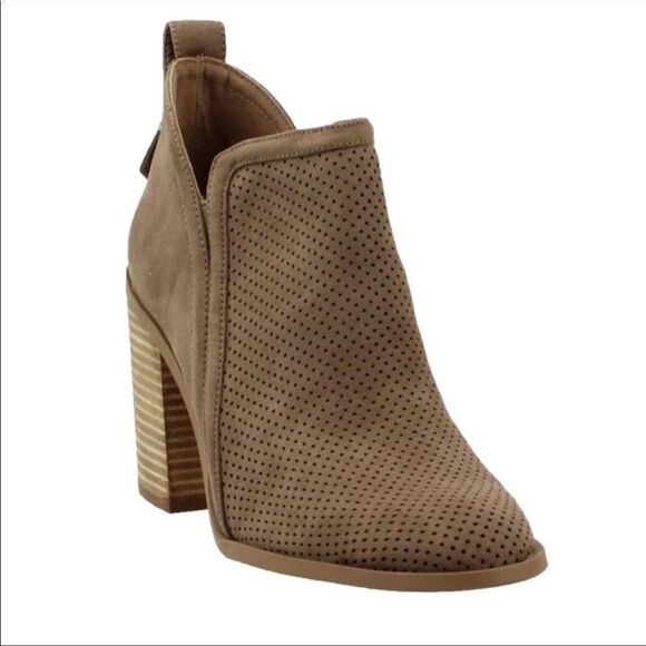 Madden Girl Evita Perforated Brown Booties - Picture 1 of 8